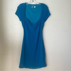 Princess Polly Nolan Blue Short Sleeve Open Back Mini Dress 10